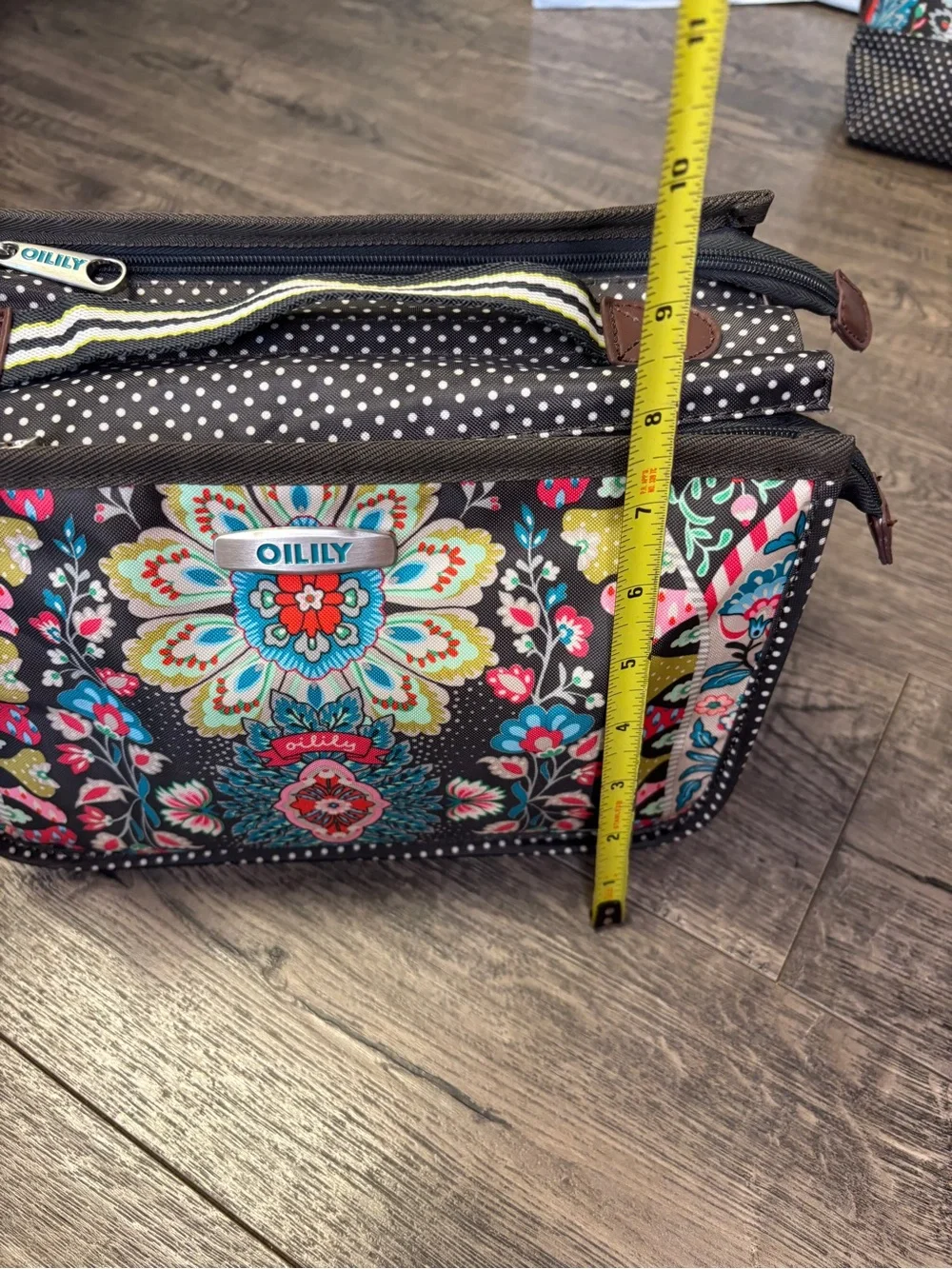 2-pc Oilily Polka Dot Paisley Brown Travel Toiletry Bag Organizer Case Set